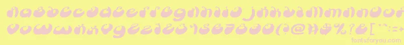 Fonte ButterflyItalic – fontes rosa em um fundo amarelo