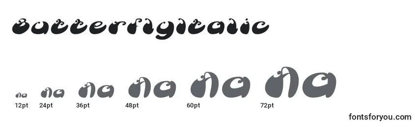 ButterflyItalic Font Sizes