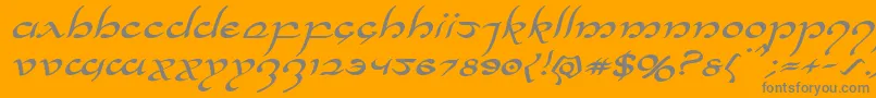 Halfelvenexpandital Font – Gray Fonts on Orange Background