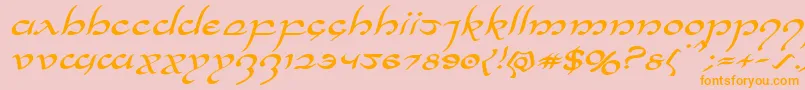Halfelvenexpandital Font – Orange Fonts on Pink Background