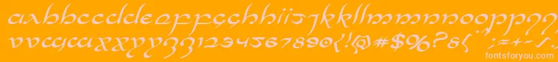 Halfelvenexpandital Font – Pink Fonts on Orange Background