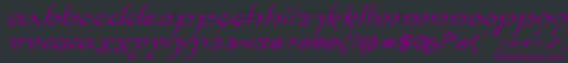Halfelvenexpandital Font – Purple Fonts on Black Background