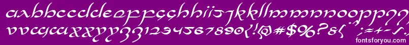 Halfelvenexpandital Font – White Fonts on Purple Background
