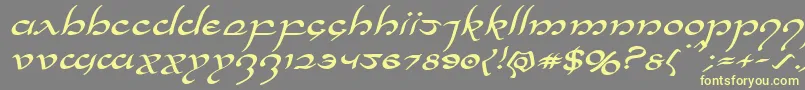 Halfelvenexpandital Font – Yellow Fonts on Gray Background