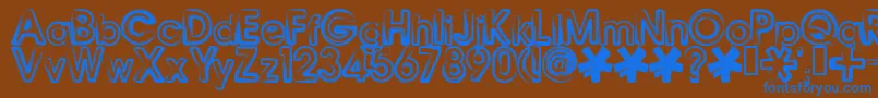 Bennb-Schriftart – Blaue Schriften auf braunem Hintergrund
