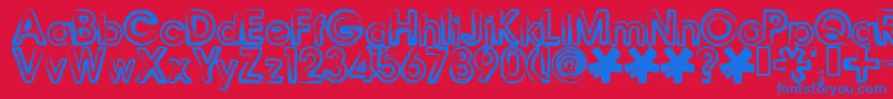 フォントBennb – 赤い背景に青い文字