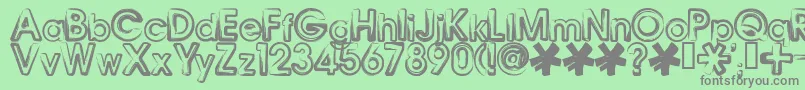 Bennb Font – Gray Fonts on Green Background