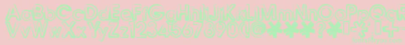 Bennb Font – Green Fonts on Pink Background