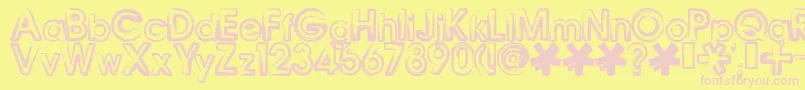 Bennb Font – Pink Fonts on Yellow Background
