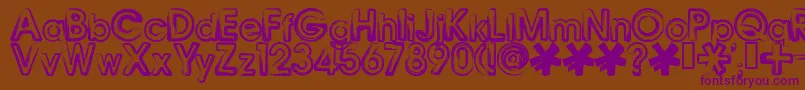 Bennb Font – Purple Fonts on Brown Background
