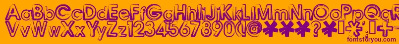 Bennb Font – Purple Fonts on Orange Background