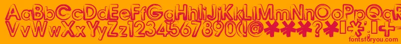 Bennb Font – Red Fonts on Orange Background