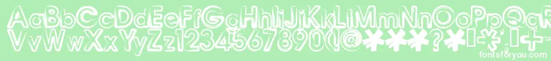 Bennb Font – White Fonts on Green Background