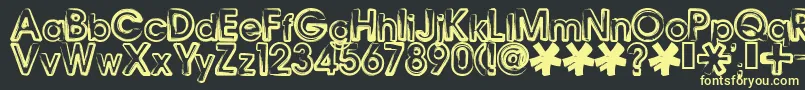 Bennb Font – Yellow Fonts on Black Background