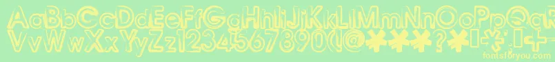 Bennb Font – Yellow Fonts on Green Background