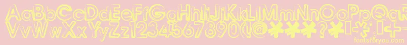 Bennb Font – Yellow Fonts on Pink Background