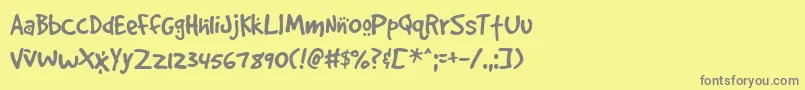 Gooddc Font – Gray Fonts on Yellow Background