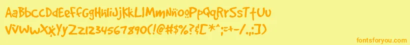 More about Gooddc Font Gooddc Font – Orange Fonts on Yellow Background
