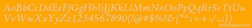 AjensonproItcapt Font – Pink Fonts on Orange Background