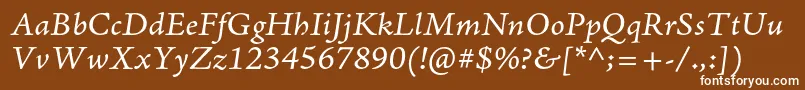 Шрифт AjensonproItcapt – белые шрифты на коричневом фоне