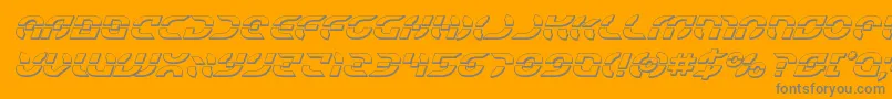 Starfighter3Dital-Schriftart – Graue Schriften auf orangefarbenem Hintergrund