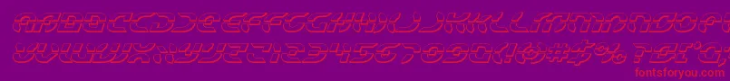 Starfighter3Dital-Schriftart – Rote Schriften auf violettem Hintergrund