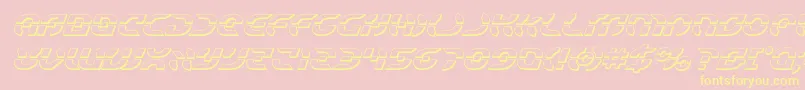 Starfighter3Dital-Schriftart – Gelbe Schriften auf rosa Hintergrund