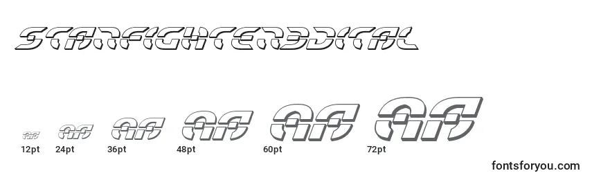 Starfighter3Dital Font Sizes