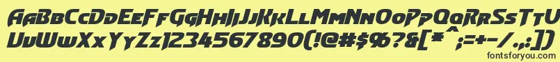 ConvoyBoldItalic Font – Black Fonts on Yellow Background