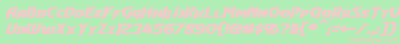 ConvoyBoldItalic Font – Pink Fonts on Green Background