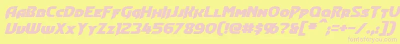 ConvoyBoldItalic Font – Pink Fonts on Yellow Background