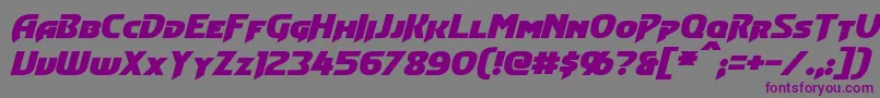 ConvoyBoldItalic Font – Purple Fonts on Gray Background