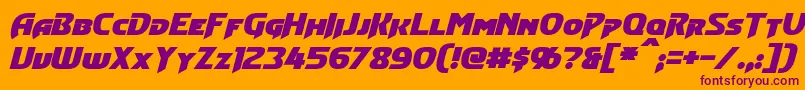 ConvoyBoldItalic Font – Purple Fonts on Orange Background