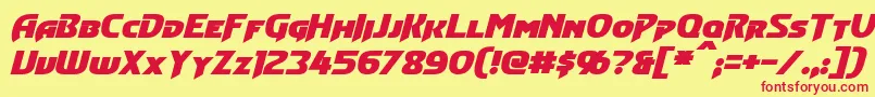 ConvoyBoldItalic Font – Red Fonts on Yellow Background