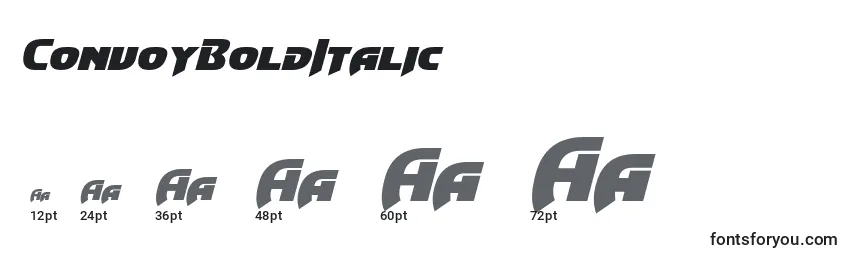ConvoyBoldItalic Font Sizes
