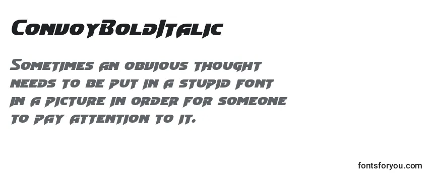 Review of the ConvoyBoldItalic Font