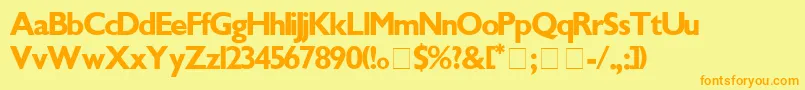 GillSansBold Font – Orange Fonts on Yellow Background