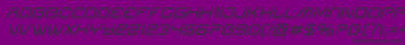 フォントMiraclemercurylaserital – 紫の背景に黒い文字