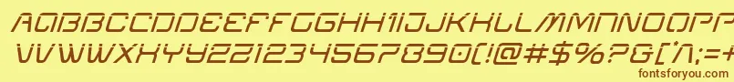 Miraclemercurylaserital Font – Brown Fonts on Yellow Background