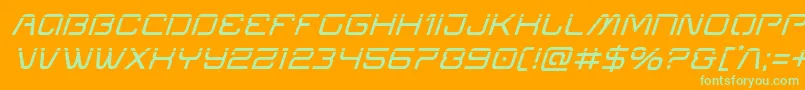 Miraclemercurylaserital Font – Green Fonts on Orange Background