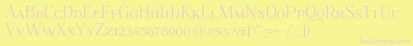 Foglihtenpcs068 Font – Pink Fonts on Yellow Background