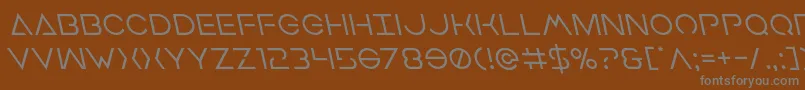 フォントEarthorbiterleft – 茶色の背景に灰色の文字