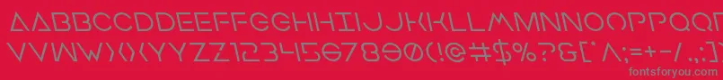 フォントEarthorbiterleft – 赤い背景に灰色の文字