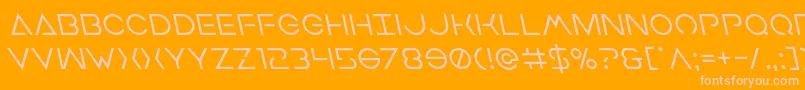 Earthorbiterleft-Schriftart – Rosa Schriften auf orangefarbenem Hintergrund