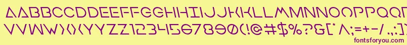 Earthorbiterleft Font – Purple Fonts on Yellow Background