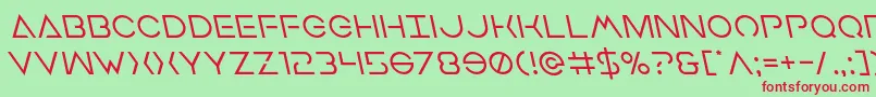 フォントEarthorbiterleft – 赤い文字の緑の背景