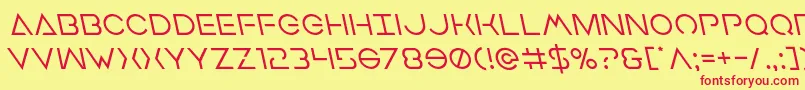 フォントEarthorbiterleft – 赤い文字の黄色い背景