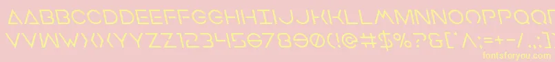 Earthorbiterleft-Schriftart – Gelbe Schriften auf rosa Hintergrund