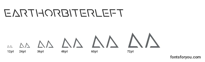 Размеры шрифта Earthorbiterleft