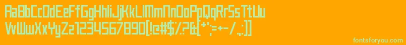 JustMyType Font – Green Fonts on Orange Background